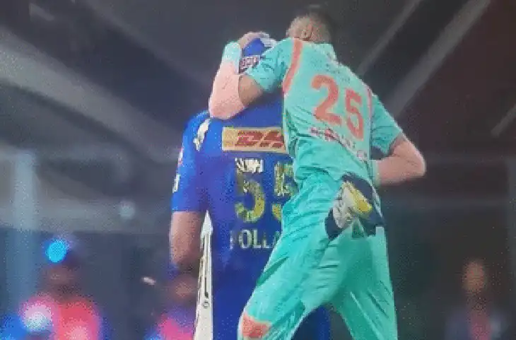 IPL 2022: बीच मैदान पर दिखी दोस्ती, इस खिलाड़ी ने कायरन पोलार्ड को किया Kiss