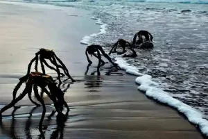 दक्षिण अफ्रीका के समुद्र तट पर दिखीं ये अजीबोगरीब चीजें,लोग इन्हें समझ बैठे Aliens