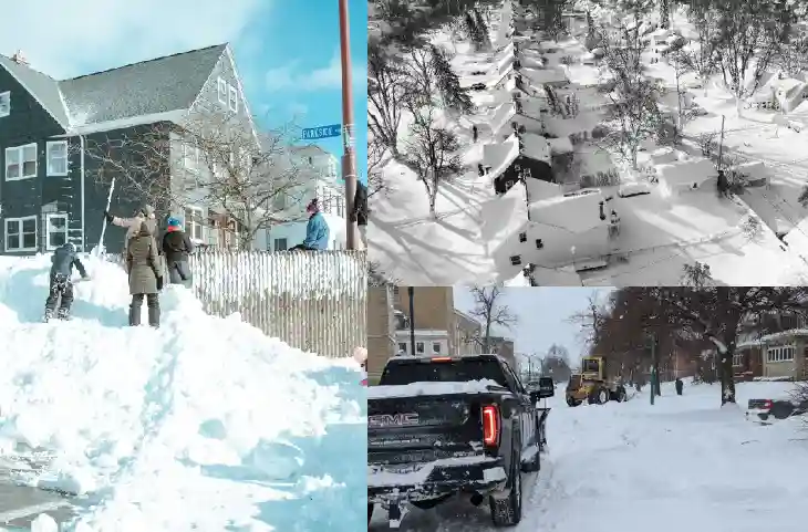 America में बर्फीले तूफान का तांडव, सफेद बर्फ की चादर से ढके कई शहर