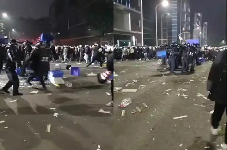 चीन में बिगड़ते जा रहे हालात, पुलिस को दौड़ा-दौड़ाकर पीट रही जनता- Video Viral