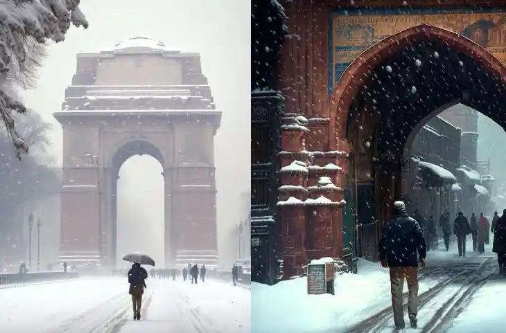 India Gate पर Snowfall! दिल्ली ने तोड़ा पहाड़ों का रिकॉर्ड, यहां पड़ती बर्फ तो कैसा होता?