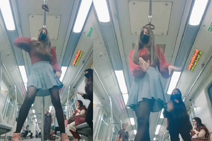 Video: Mask Girl ने मचाया दिल्ली मेट्रो में बवाल, वायरल हुआ वीडियो