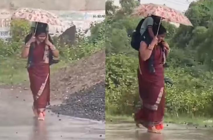 Viral Video: जब बच्चे को कंधे पर बैठाकर बारिश में चलती रही मां! बलिदान देख पसीज जायेगा दिल
