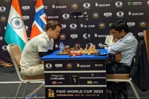 Chess World Cup में 5 बार के विश्व विजेता कार्लसन से हारने के बावजूद 18 वर्षीय प्रज्ञानंदा पर देश को गर्व।