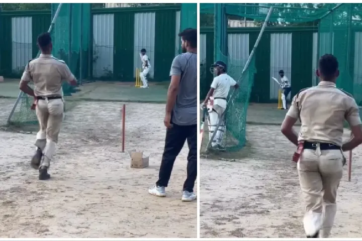 Mumbai Indians:पुलिस वाले ने फेंकी ऐसी विकेटतोड़ बॉल,हर कोई हो गया दीवाना।